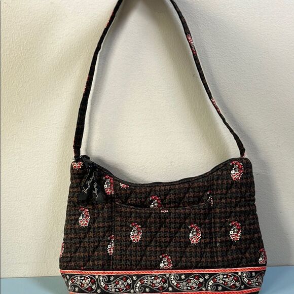 Vera Bradley Houndstooth Brown, Black and Red Patterned Women's Shoulder Bag - Picture 7 of 7